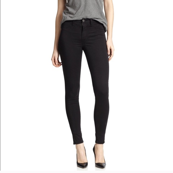 J Brand Denim - J brand black sateen skinny ankle jeans